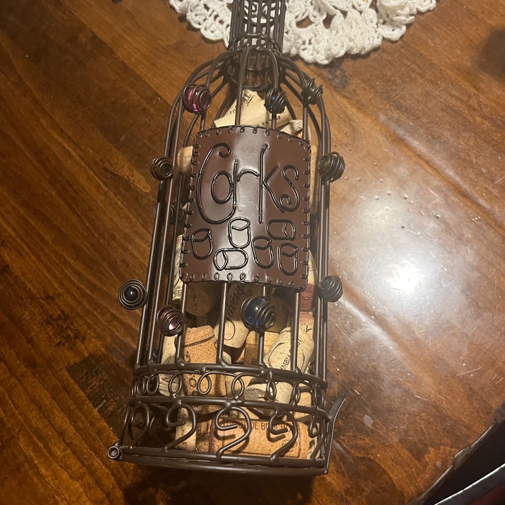 Epic Black Decorative Metal Birdcage Cork Holder - Home Accents